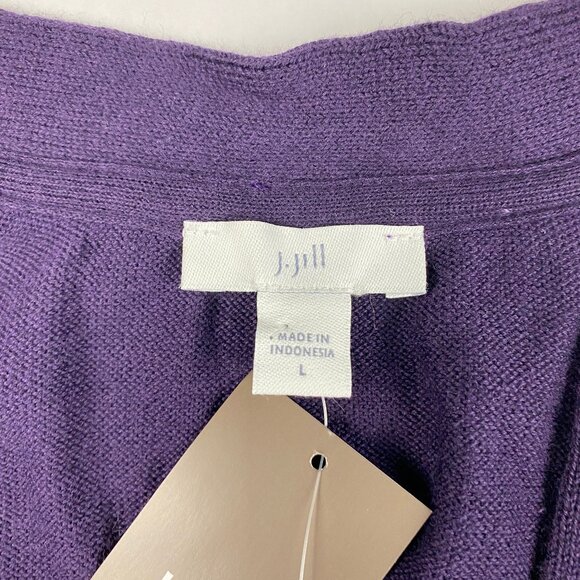 NWT J. Jill V-Neck Long Cardigan Sweater Women's Size Large Purple - Picture 9 of 14